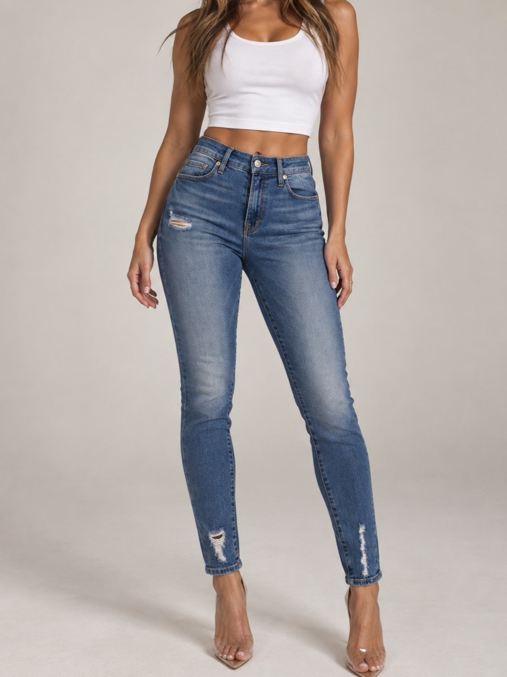 Good American Good Legs Skinny Jeans in Blue size 8